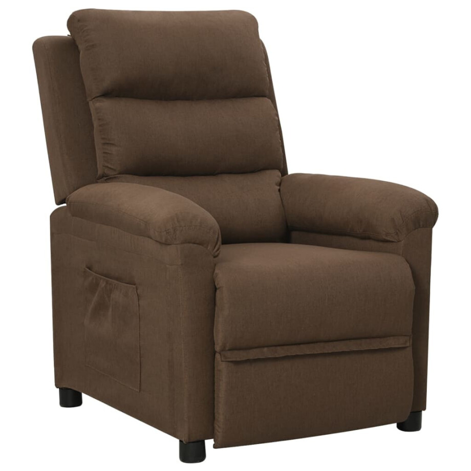 vidaXL Fauteuil verstelbaar stof bruin afbeelding 1