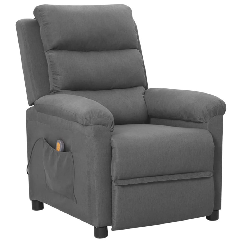 vidaXL Massagestoel stof lichtgrijs afbeelding 1