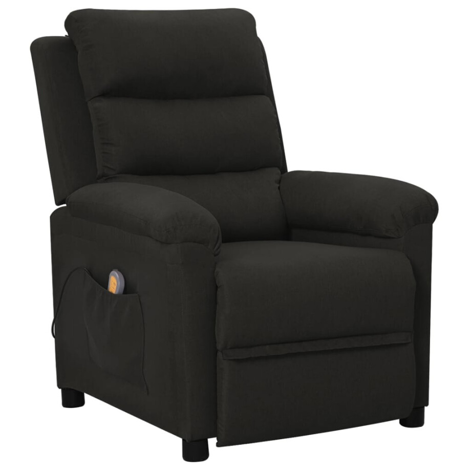 vidaXL Massagestoel stof zwart afbeelding 1