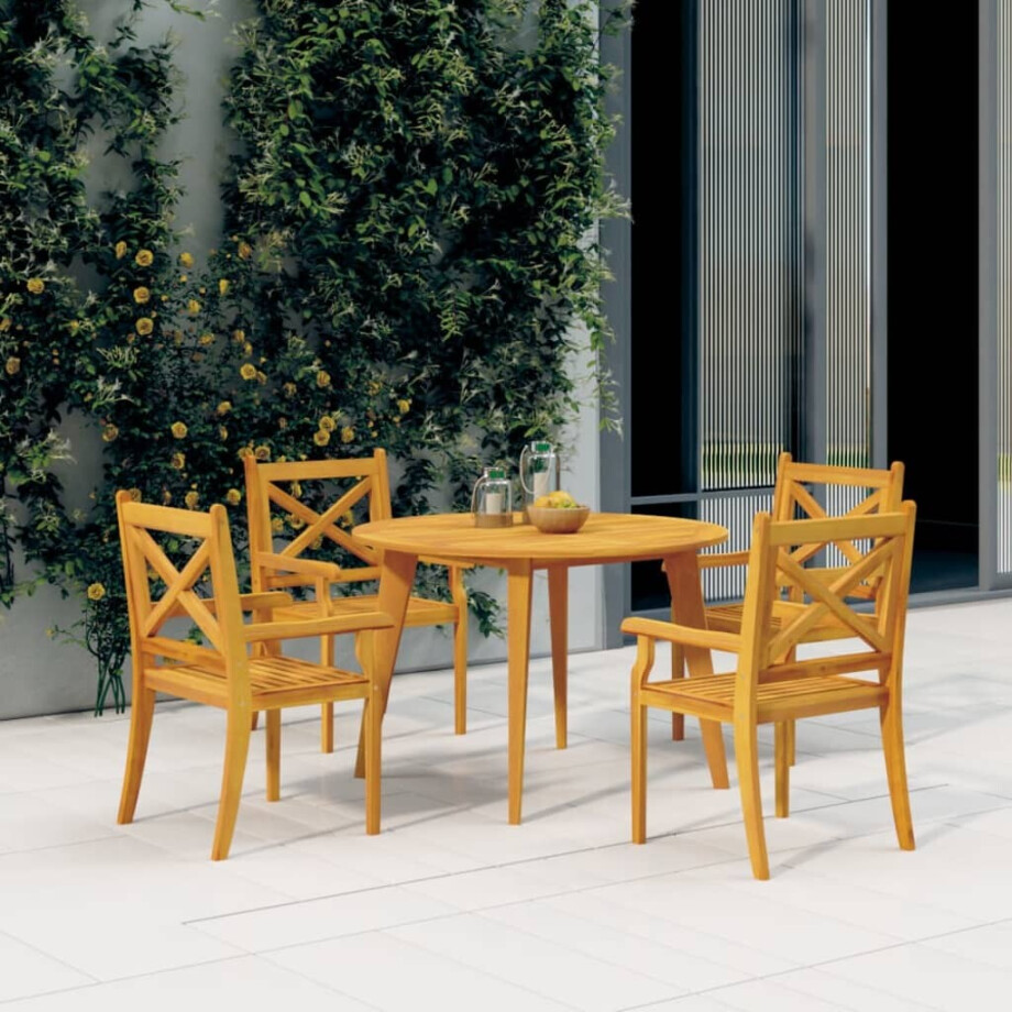 vidaXL Tuinstoelen 4 st massief acaciahout afbeelding 1