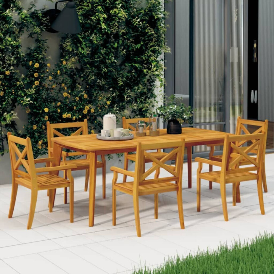 vidaXL Tuinstoelen 6 st massief acaciahout afbeelding 1