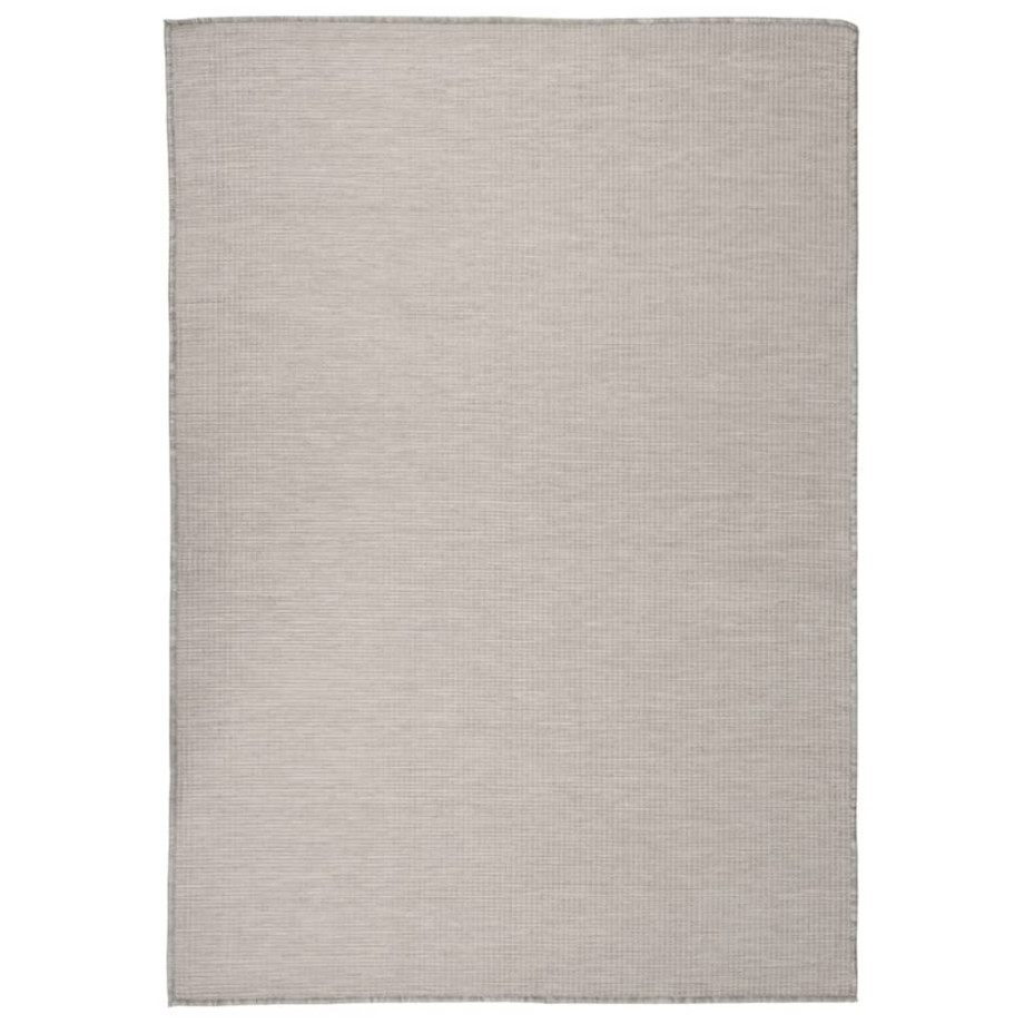 vidaXL Buitenkleed platgeweven 160x230 cm taupe afbeelding 1