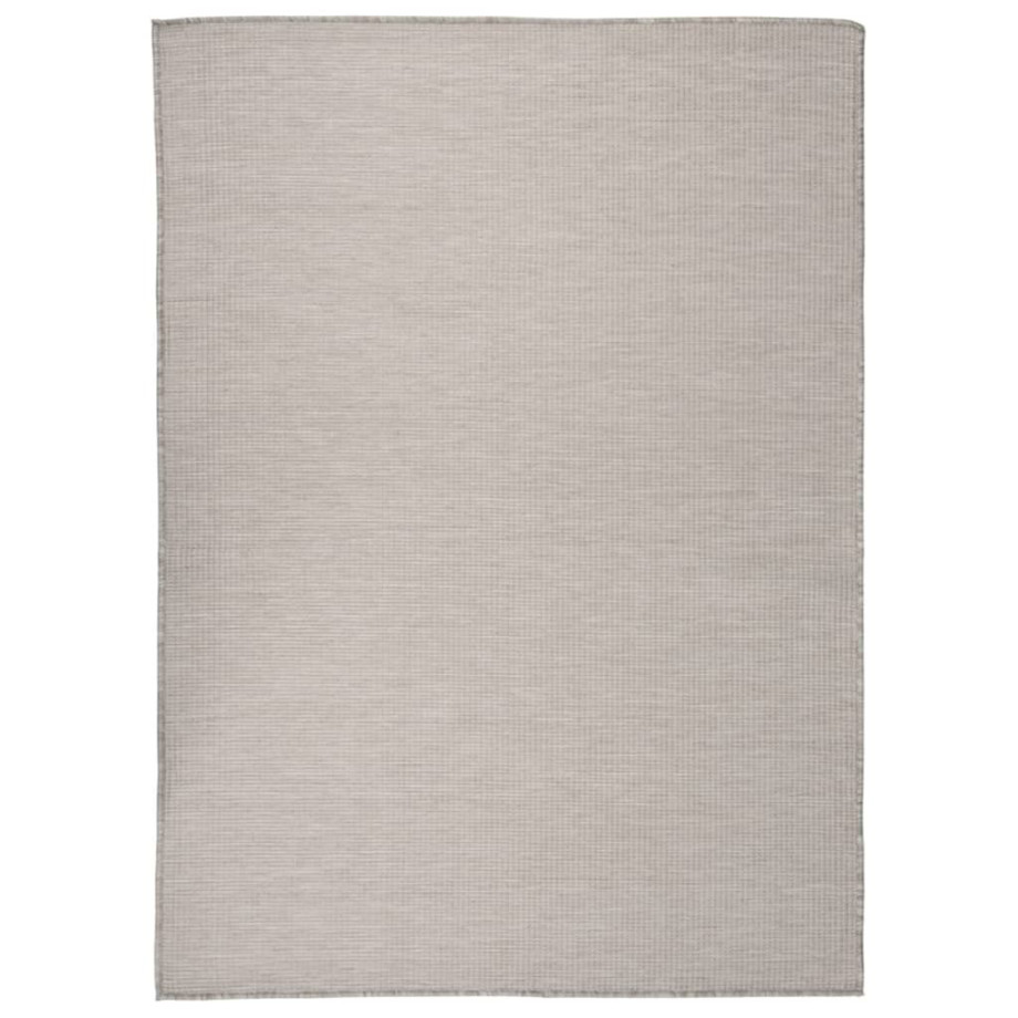 vidaXL Buitenkleed platgeweven 200x280 cm taupe afbeelding 1