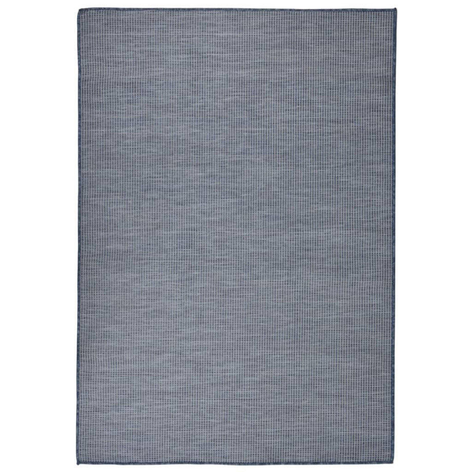 vidaXL Buitenkleed platgeweven 140x200 cm blauw afbeelding 1