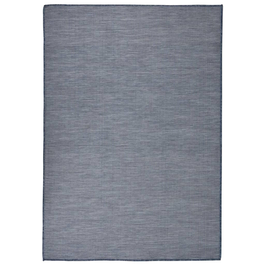 vidaXL Buitenkleed platgeweven 160x230 cm blauw afbeelding 1