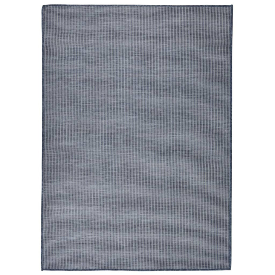 vidaXL Buitenkleed platgeweven 200x280 cm blauw afbeelding 1