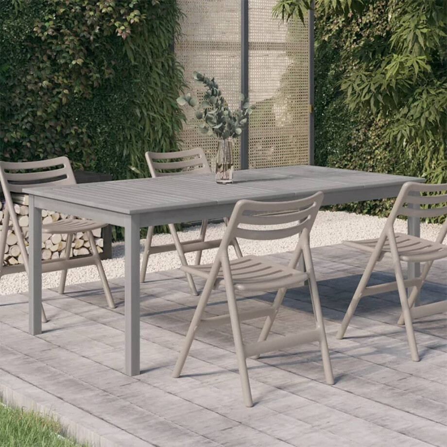 vidaXL Tuintafel 200x100x75 cm massief acaciahout grijs afbeelding 1