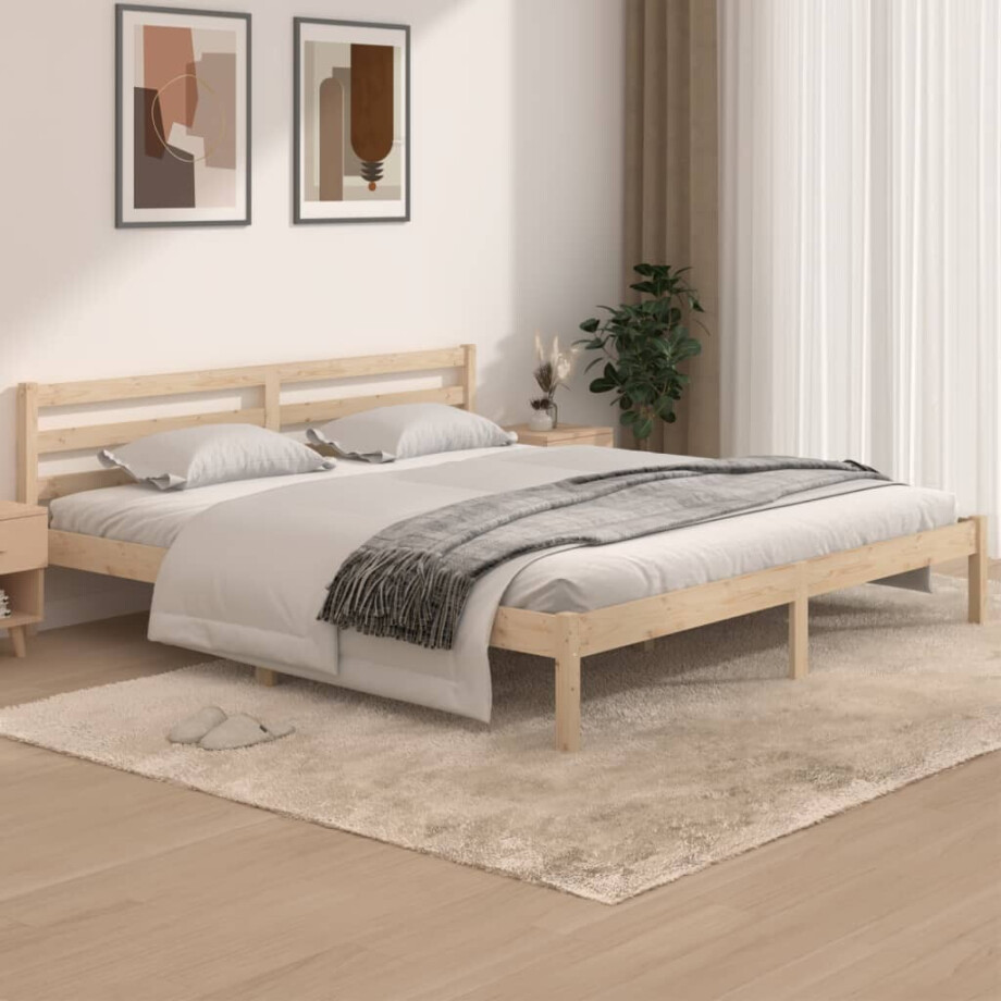 vidaXL Bedframe massief grenenhout 180x200 cm vidaXL Bedframe massief grenenhout 180x200 cm afbeelding 1
