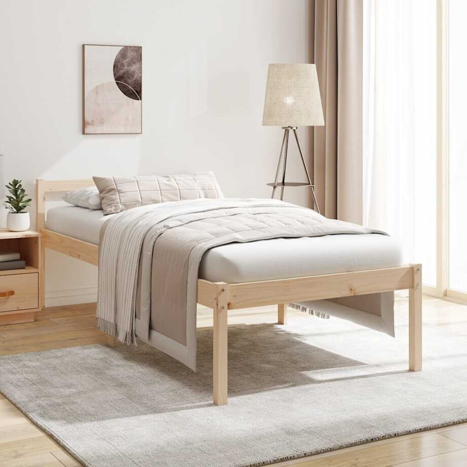 vidaXL Seniorenbed massief grenenhout 90x190 cm afbeelding 1