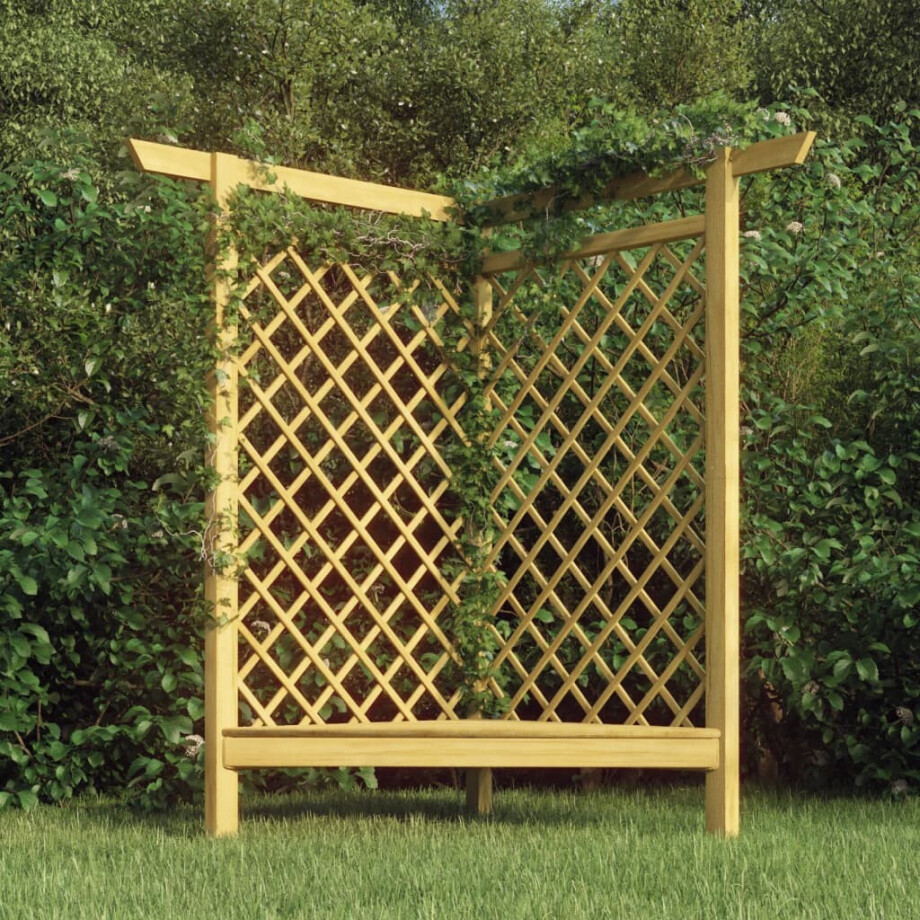 vidaXL Hoekpergola met bank 166x81x174 cm geïmpregneerd grenenhout vidaXL Hoekpergola met bank 166x81x174 cm geïmpregneerd grenenhout afbeelding 1