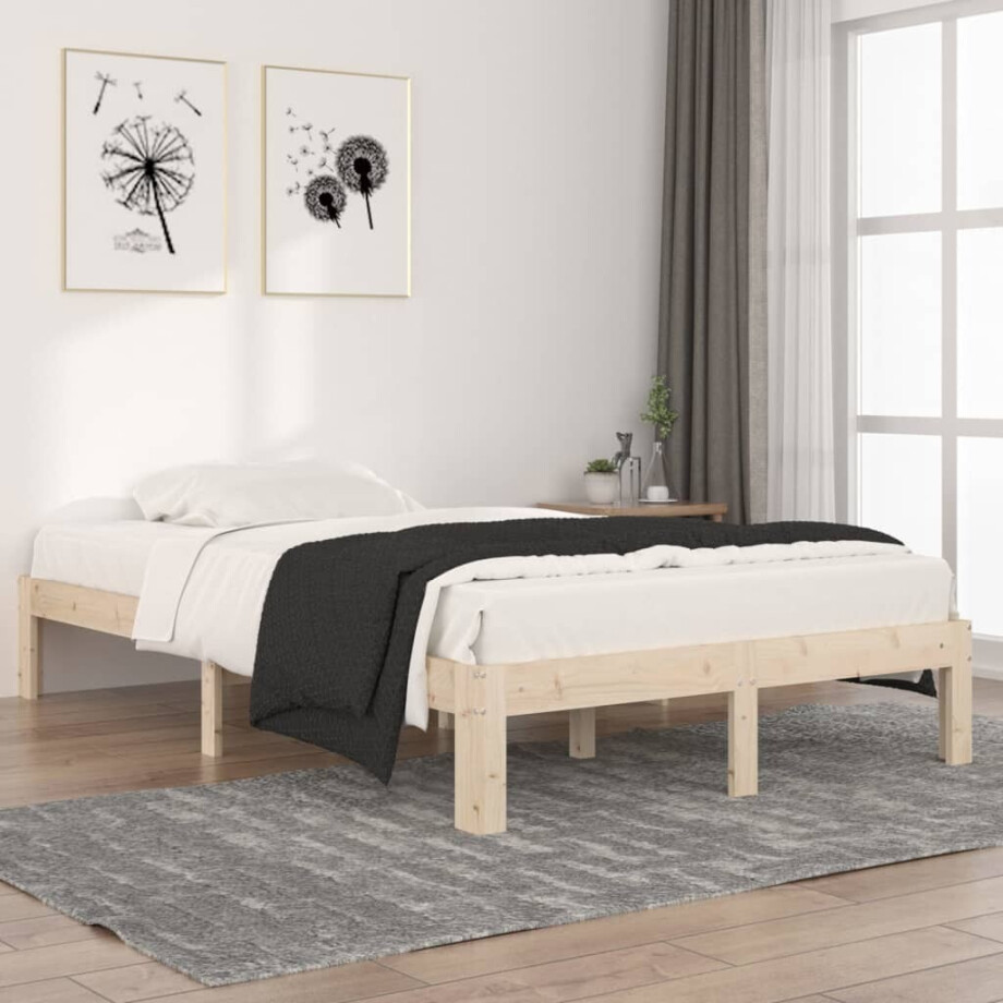 vidaXL Bedframe massief grenenhout 120x200 cm vidaXL Bedframe massief grenenhout 120x200 cm afbeelding 1