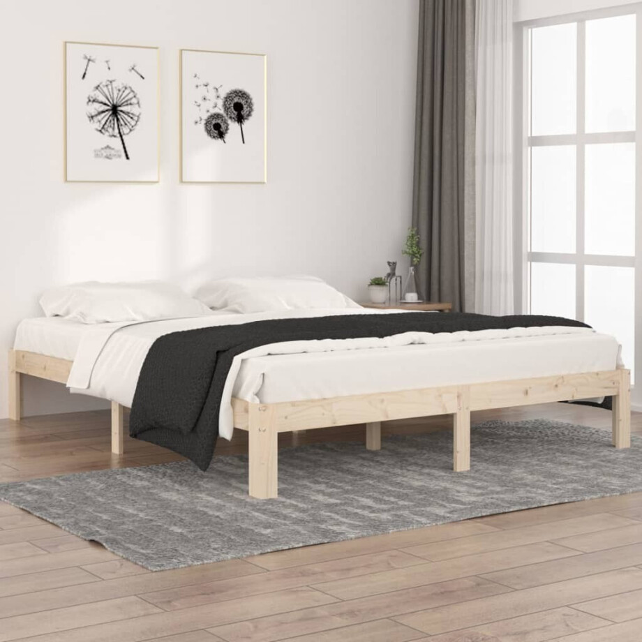 vidaXL Bedframe massief grenenhout 160x200 cm afbeelding 1
