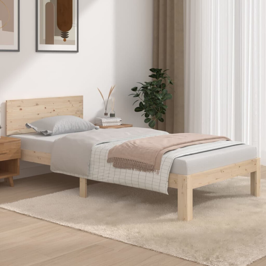 vidaXL Bedframe massief hout 90x190 cm vidaXL Bedframe massief hout 90x190 cm afbeelding 1