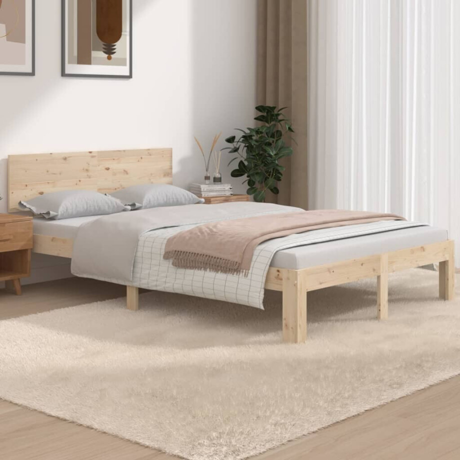 vidaXL Bedframe massief hout 120x190 cm vidaXL Bedframe massief hout 120x190 cm afbeelding 1