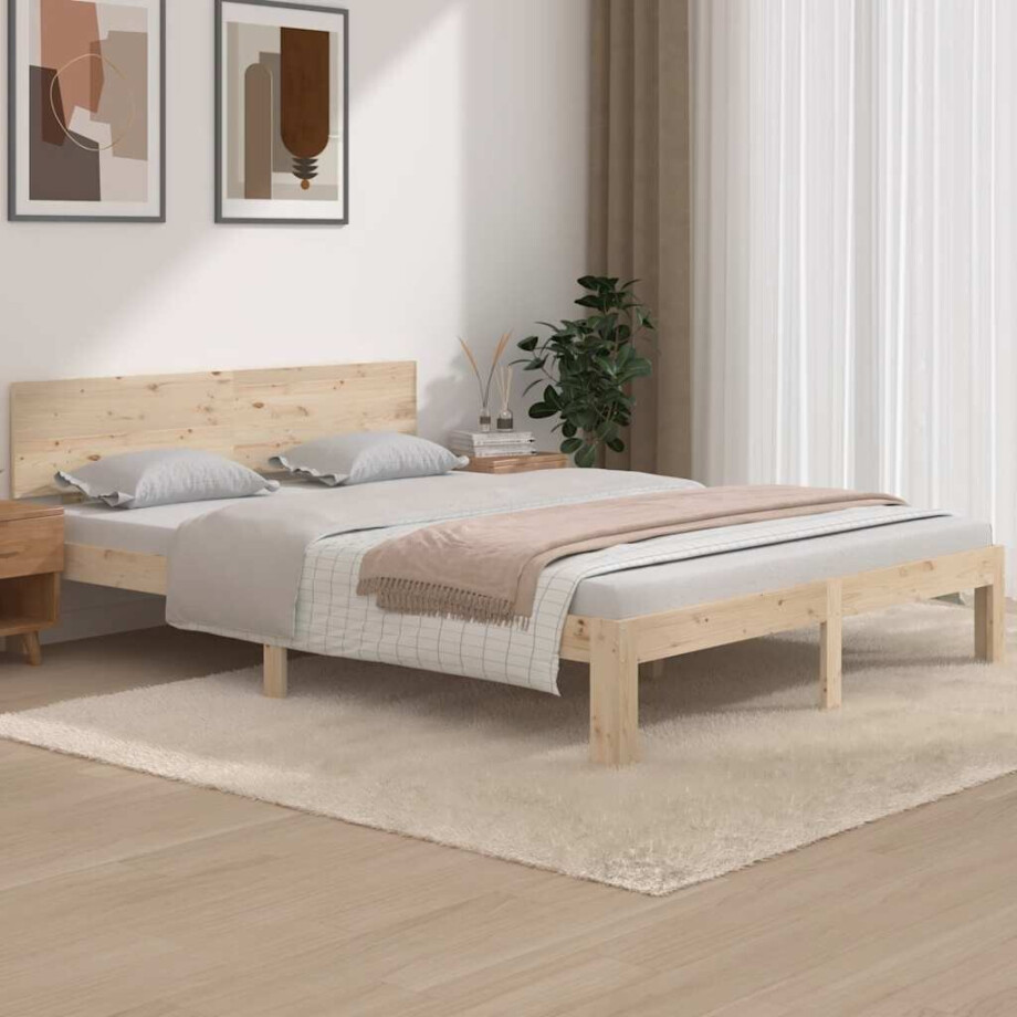 vidaXL Bedframe massief hout 150x200 cm vidaXL Bedframe massief hout 150x200 cm afbeelding 1