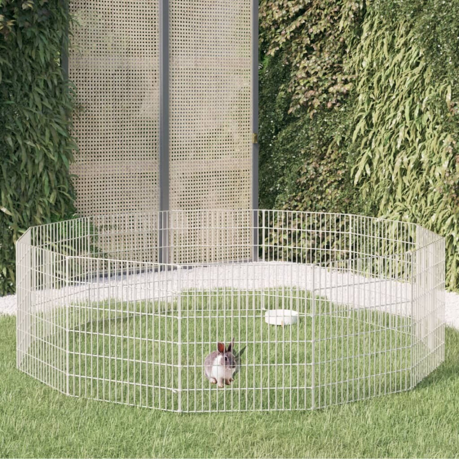 vidaXL Dierenverblijf 12 panelen 54x60 cm gegalvaniseerd ijzer vidaXL Dierenverblijf 12 panelen 54x60 cm gegalvaniseerd ijzer afbeelding 1