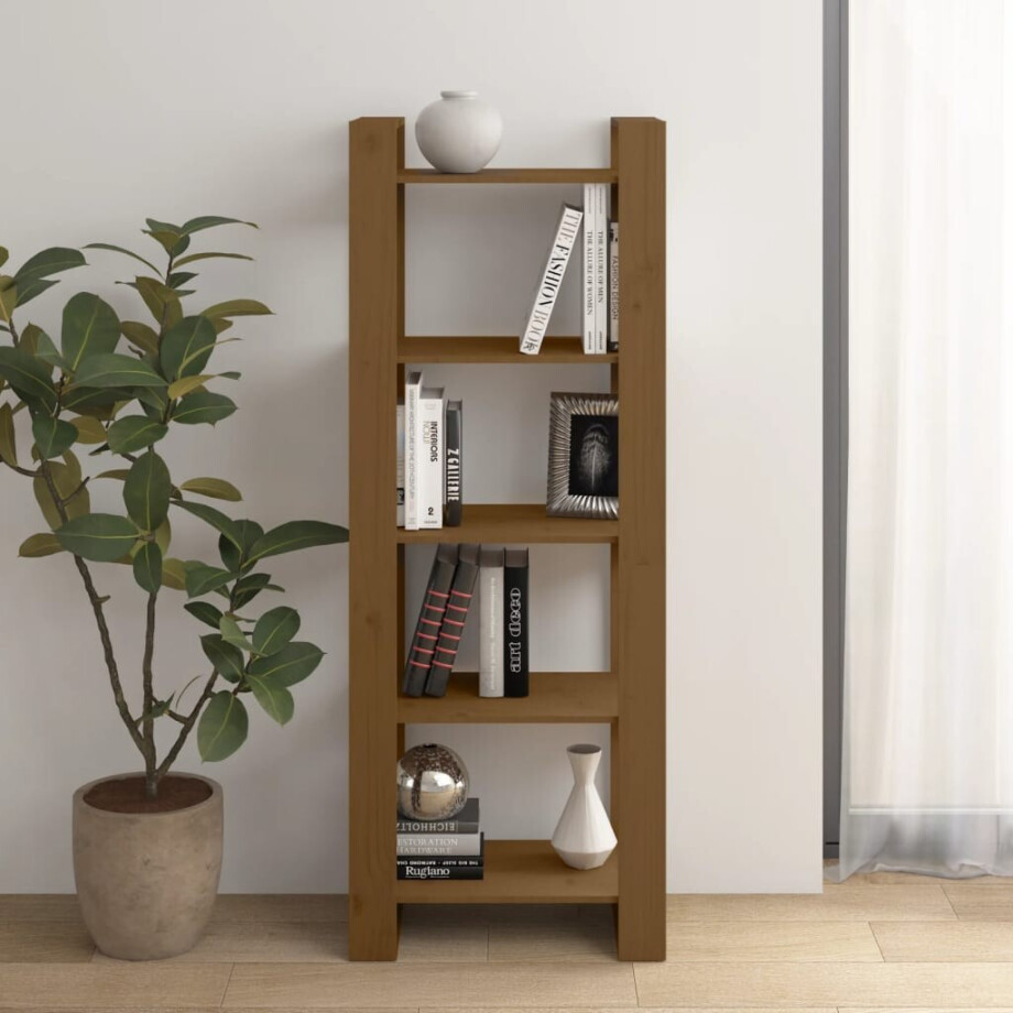 vidaXL Boekenkast/kamerscherm 60x35x160 cm massief hout honingbruin afbeelding 1