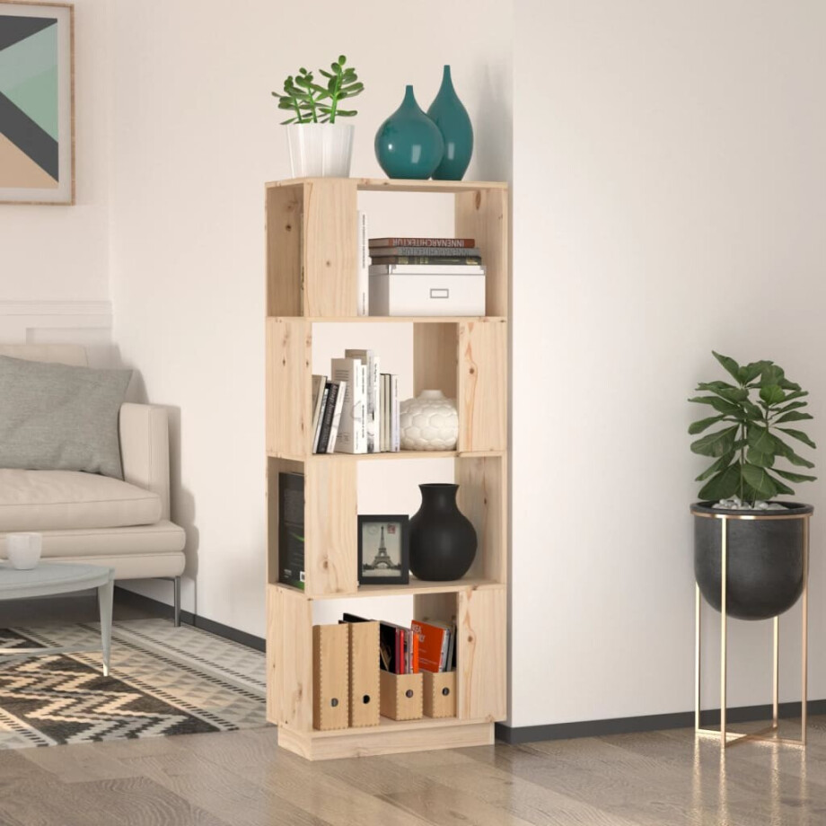 vidaXL Boekenkast/kamerscherm 51x25x132 cm massief grenenhout afbeelding 1