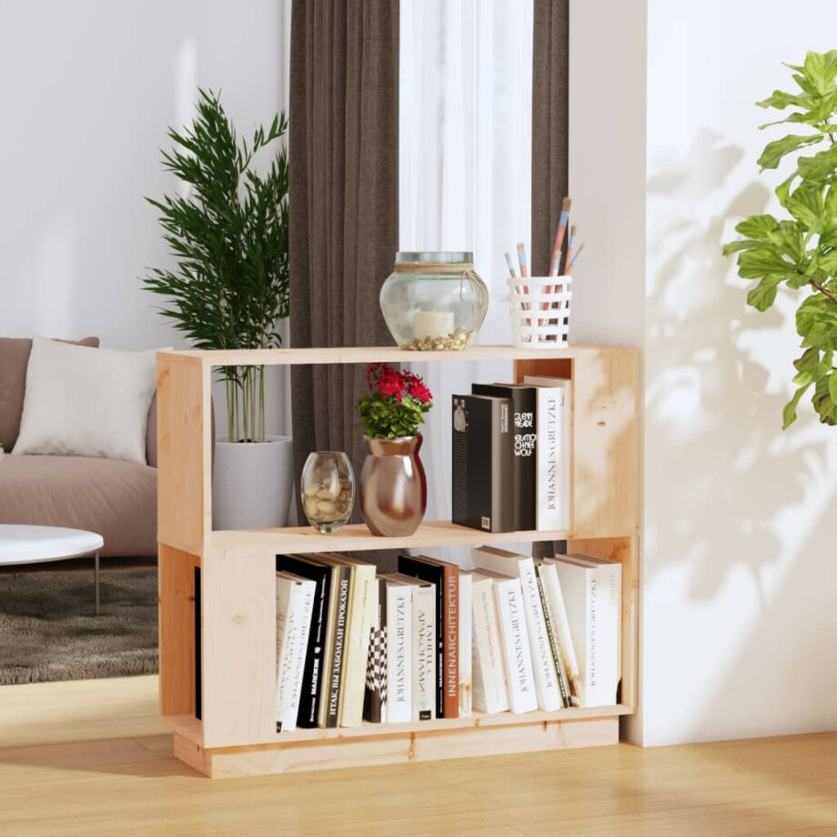 vidaXL Boekenkast/kamerscherm 80x25x70 cm massief grenenhout afbeelding 1