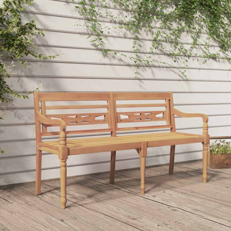 vidaXL Bankje Batavia 150 cm massief teakhout vidaXL Bankje Batavia 150 cm massief teakhout afbeelding 1