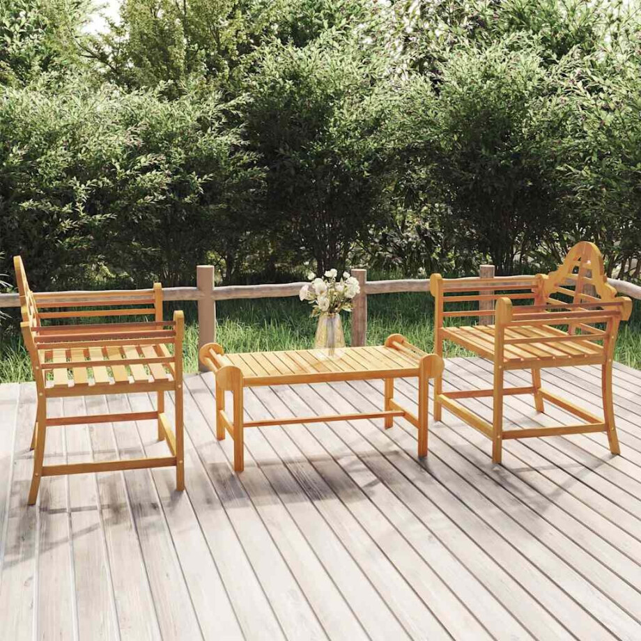 vidaXL Tuinstoelen 2 st 91x62x94 cm massief teakhout afbeelding 1