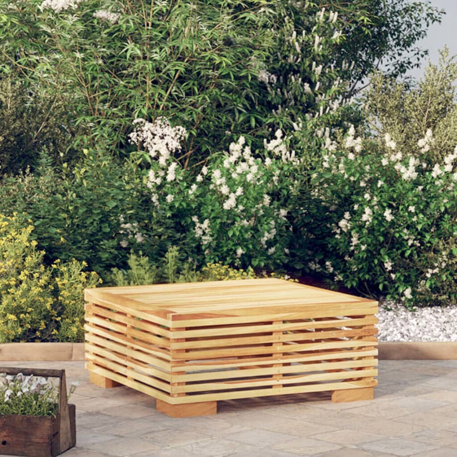 vidaXL Tuintafel 69,5x69,5x31 cm massief teakhout afbeelding 1