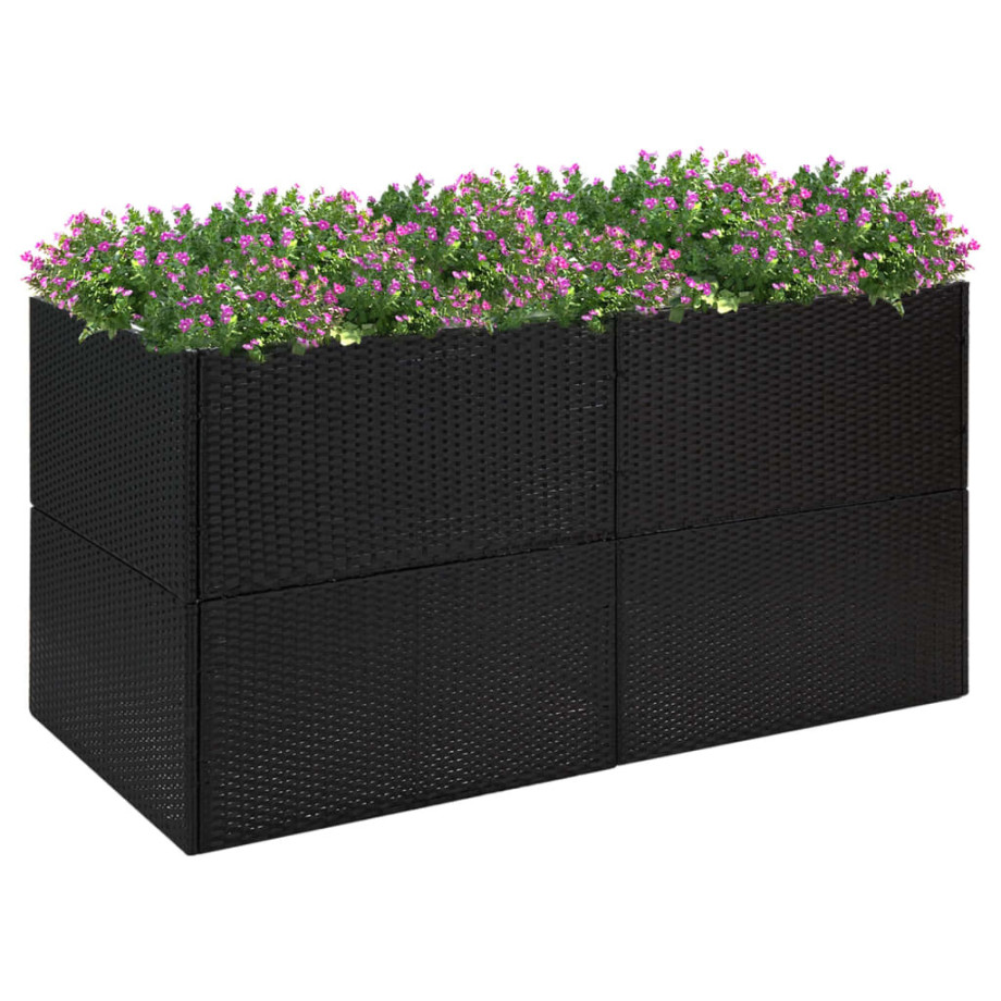 vidaXL Plantenbak 157x80x80 cm poly rattan zwart afbeelding 1