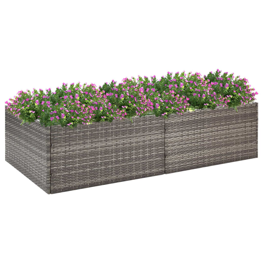 vidaXL Plantenbak 157x80x40 cm poly rattan grijs vidaXL Plantenbak 157x80x40 cm poly rattan grijs afbeelding 1