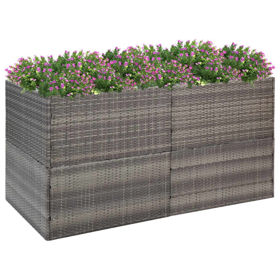 vidaXL Plantenbak 157x80x80 cm poly rattan grijs afbeelding 1