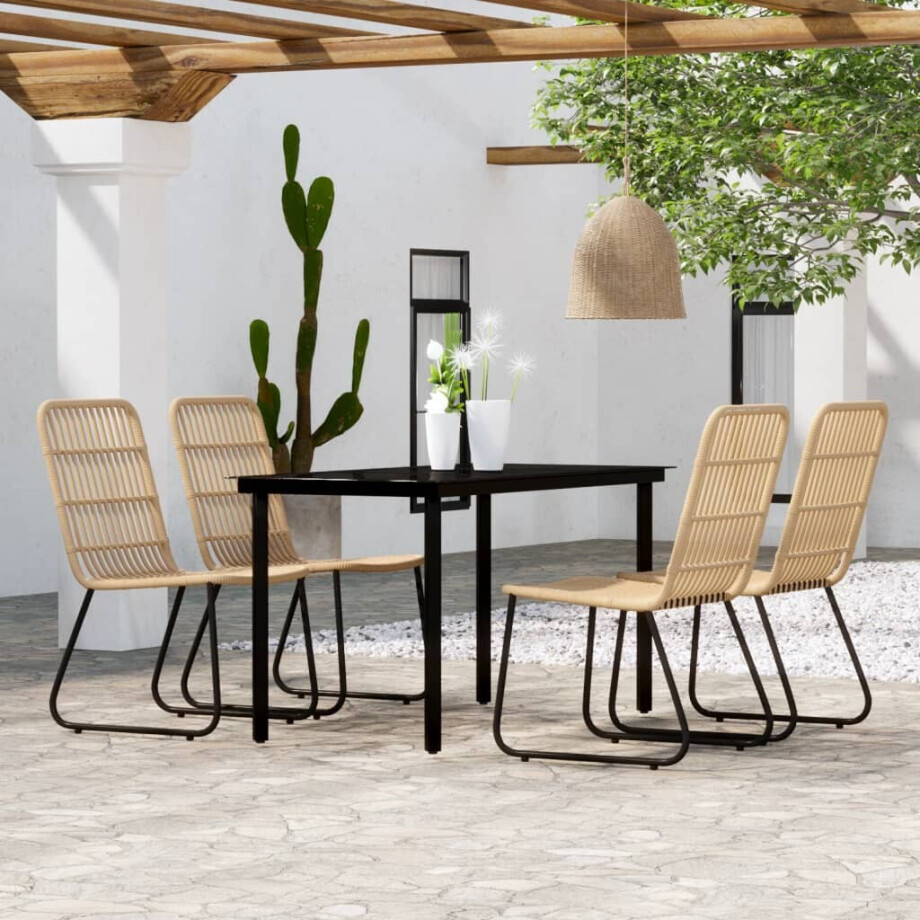 vidaXL 5-delige Tuinset eikenkleurig vidaXL 5-delige Tuinset eikenkleurig afbeelding 1