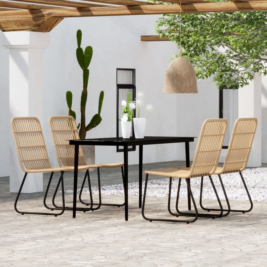 vidaXL 5-delige Tuinset eikenkleurig vidaXL 5-delige Tuinset eikenkleurig afbeelding 1