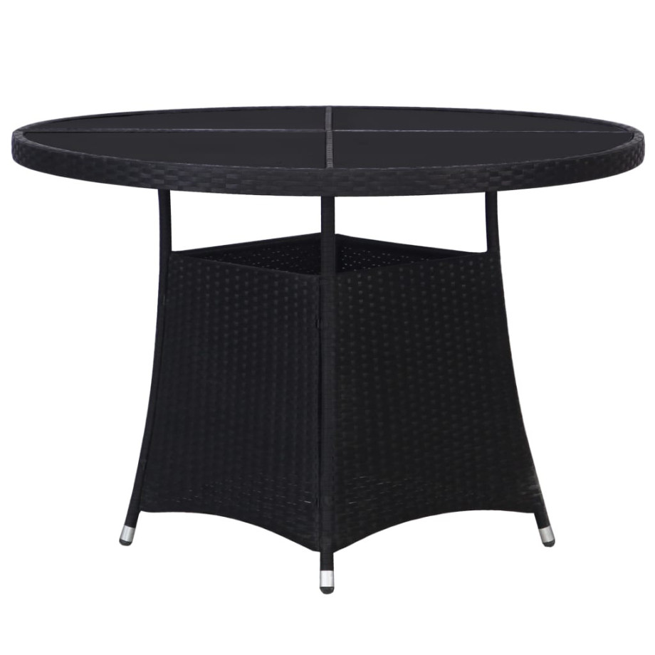 vidaXL Tuintafel Ø110x74 cm poly rattan zwart afbeelding 1