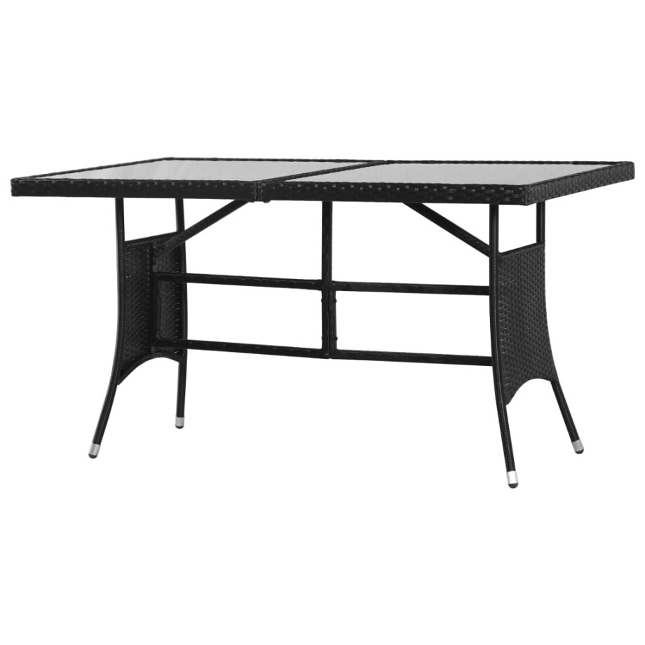 vidaXL Tuintafel 140x80x74 cm poly rattan zwart vidaXL Tuintafel 140x80x74 cm poly rattan zwart afbeelding 1