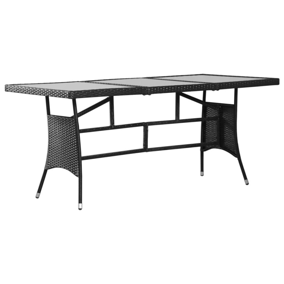 vidaXL Tuintafel 170x80x74 cm poly rattan zwart vidaXL Tuintafel 170x80x74 cm poly rattan zwart afbeelding 1