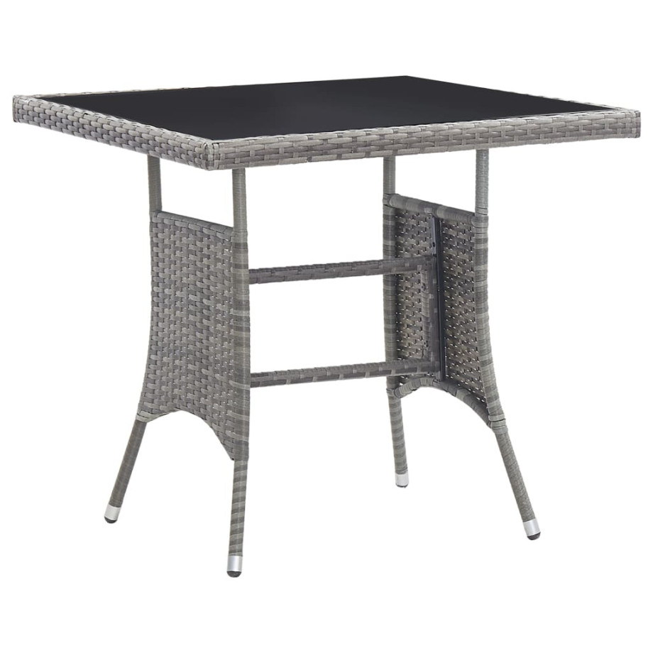 vidaXL Tuintafel 80x80x74 cm poly rattan grijs afbeelding 1