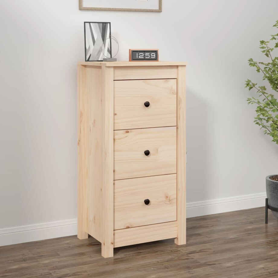 vidaXL Dressoir 40x35x80 cm massief grenenhout afbeelding 1