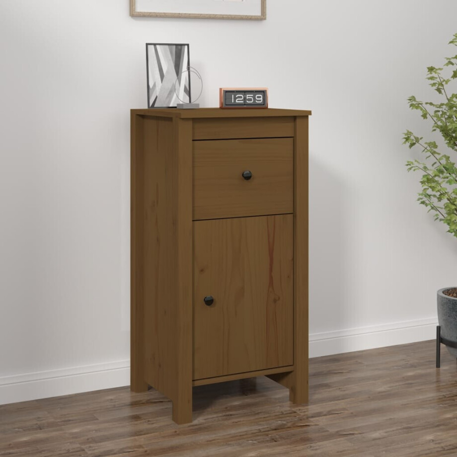 vidaXL Dressoir 40x35x80 cm massief grenenhout honingbruin vidaXL Dressoir 40x35x80 cm massief grenenhout honingbruin afbeelding 1
