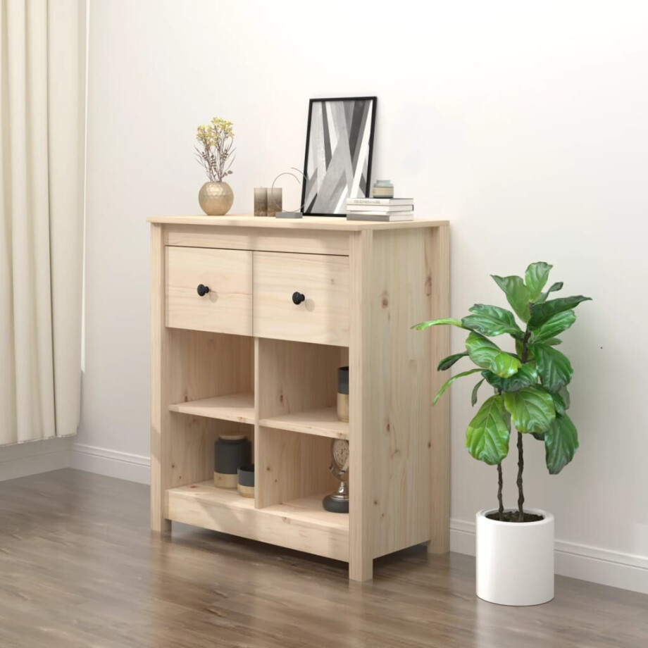 vidaXL Dressoir 70x35x80 cm massief grenenhout vidaXL Dressoir 70x35x80 cm massief grenenhout afbeelding 1
