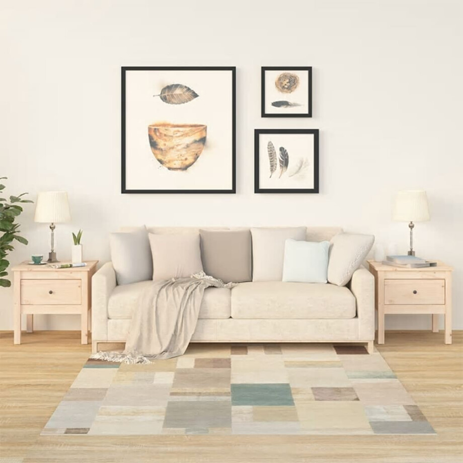 vidaXL Bijzettafels 2 st 50x50x49 cm massief grenenhout afbeelding 1