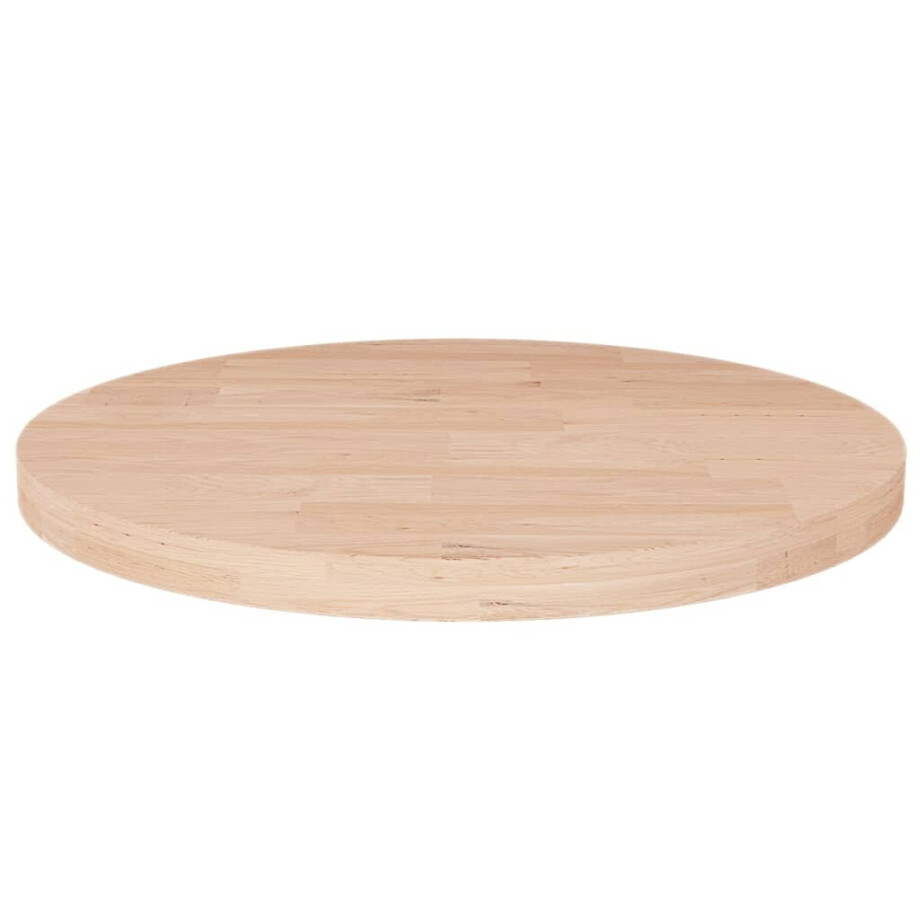 vidaXL Tafelblad rond Ø50x2,5 cm onbehandeld massief eikenhout afbeelding 1