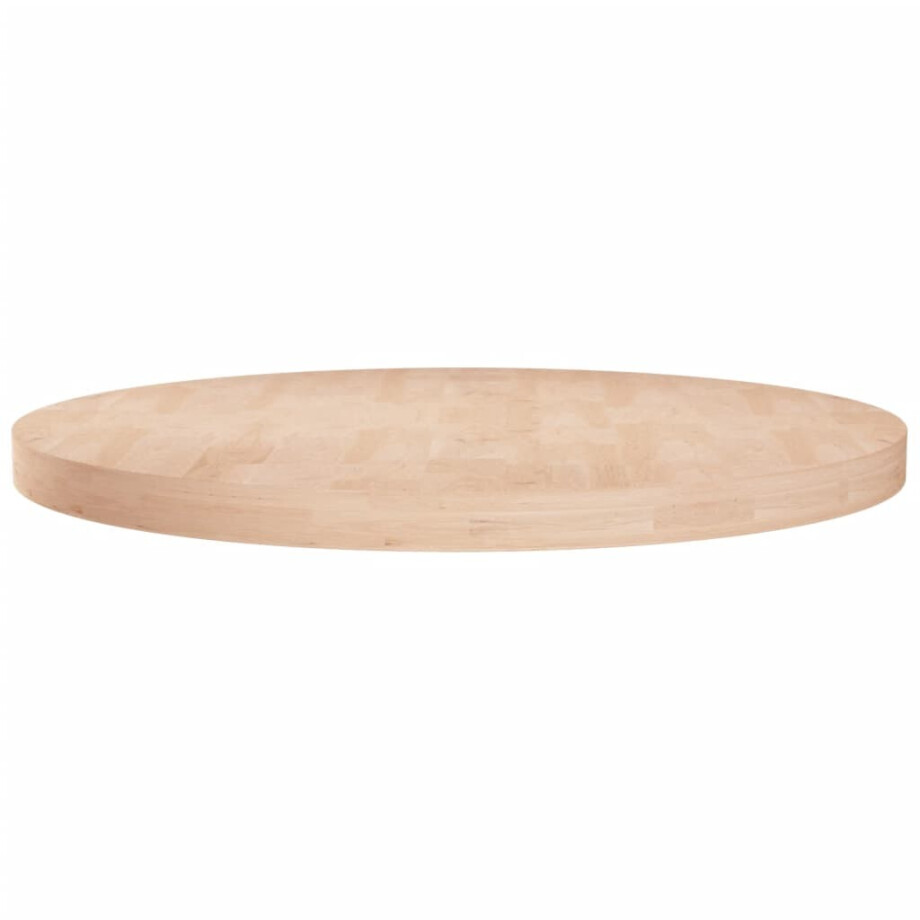 vidaXL Tafelblad rond Ø80x4 cm onbehandeld massief eikenhout afbeelding 1
