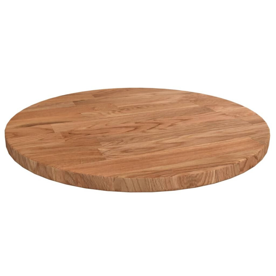 vidaXL Tafelblad rond Ø30x1,5 cm bewerkt massief eikenhout lichtbruin afbeelding 1