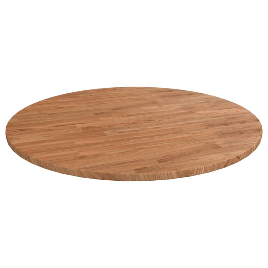 vidaXL Tafelblad rond Ø70x1,5 cm bewerkt massief eikenhout lichtbruin vidaXL Tafelblad rond Ø70x1,5 cm bewerkt massief eikenhout lichtbruin afbeelding 1