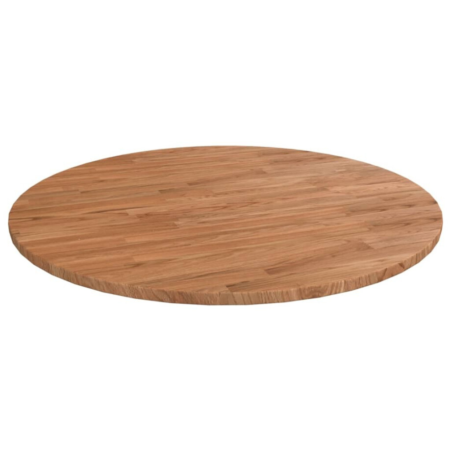 vidaXL Tafelblad rond Ø90x1,5 cm bewerkt massief eikenhout lichtbruin vidaXL Tafelblad rond Ø90x1,5 cm bewerkt massief eikenhout lichtbruin afbeelding 1