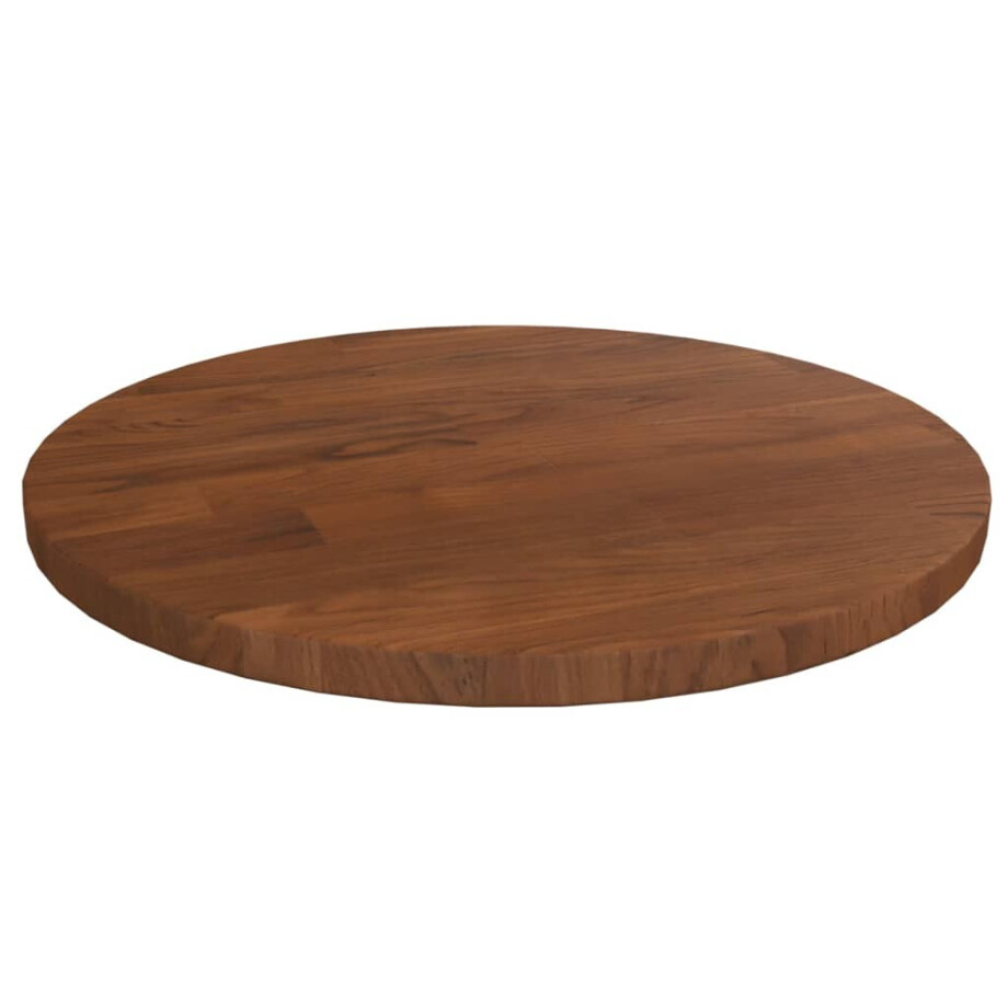 vidaXL Tafelblad rond Ø30x1,5 cm bewerkt massief eikenhout donkerbruin vidaXL Tafelblad rond Ø30x1,5 cm bewerkt massief eikenhout donkerbruin afbeelding 1
