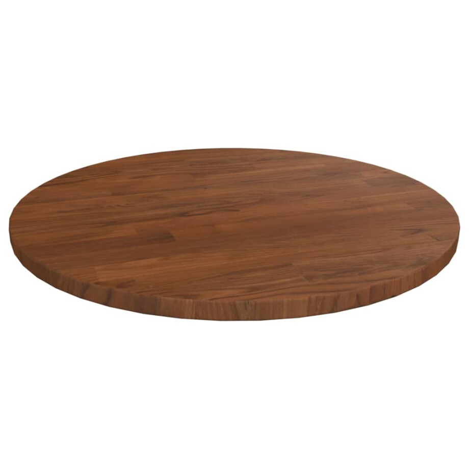 vidaXL Tafelblad rond Ø40x1,5 cm bewerkt massief eikenhout donkerbruin afbeelding 1