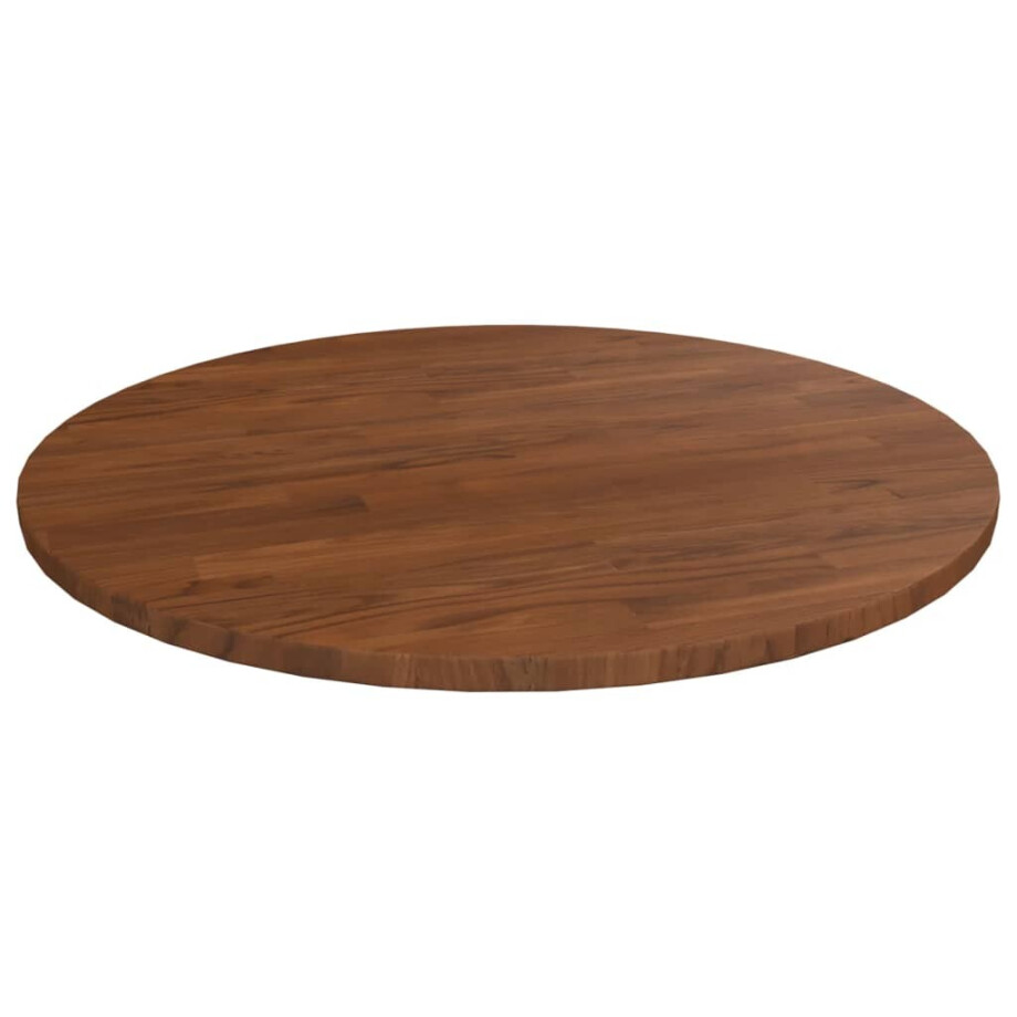 vidaXL Tafelblad rond Ø50x1,5 cm bewerkt massief eikenhout donkerbruin vidaXL Tafelblad rond Ø50x1,5 cm bewerkt massief eikenhout donkerbruin afbeelding 1