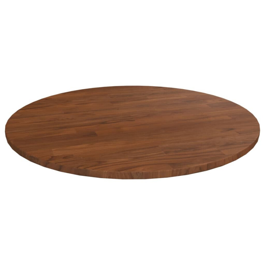 vidaXL Tafelblad rond Ø60x1,5 cm bewerkt massief eikenhout donkerbruin afbeelding 1