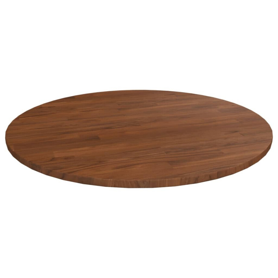 vidaXL Tafelblad rond Ø80x1,5 cm bewerkt massief eikenhout donkerbruin vidaXL Tafelblad rond Ø80x1,5 cm bewerkt massief eikenhout donkerbruin afbeelding 1