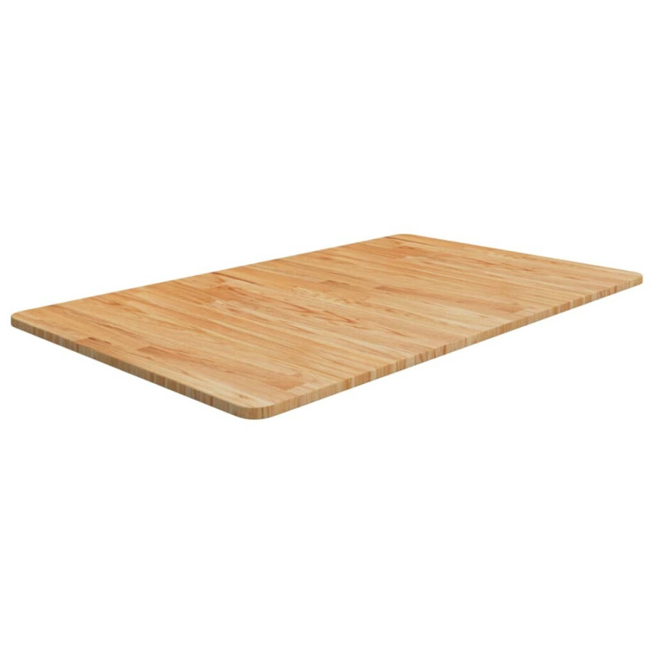 vidaXL Wastafelblad 100x60x1,5 cm behandeld massief hout lichtbruin afbeelding 1